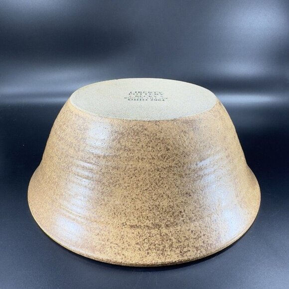 2004 Liberty Pottery Becky Large Stoneware Brown Speckled Bowl Dish Ohio Crafted - Picture 10 of 15